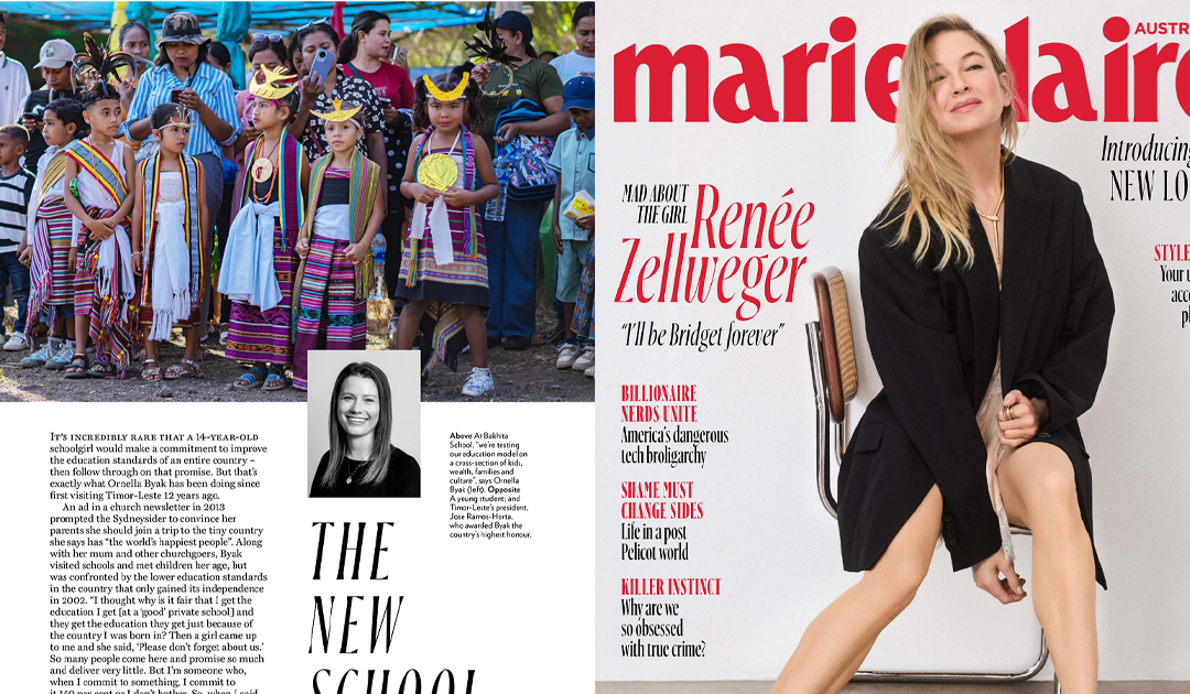 Ornella featured in the Marie Claire Australia Magazine